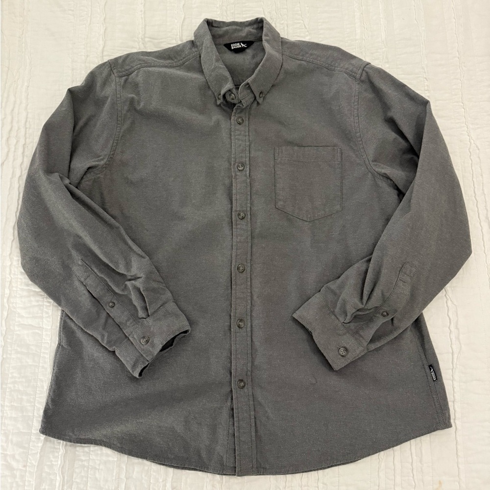 Eddie Bauer Charcoal Casual Button-Down Shirt